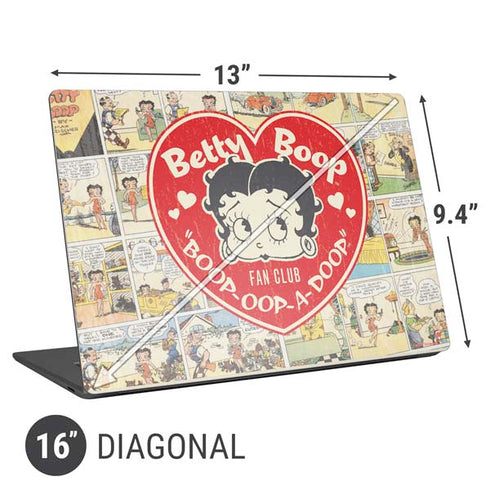 Betty Boop Comic Strip Universal Laptop 16in (13 x 9.4in) Skin